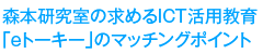 森本研究室の求めるICT活用教育「eトーキー」のマッチングポイント