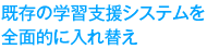 既存の学習支援システムを全面的に入替え