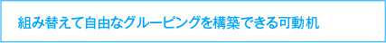 組み替えて自由なグルーピングを構築できる可動机